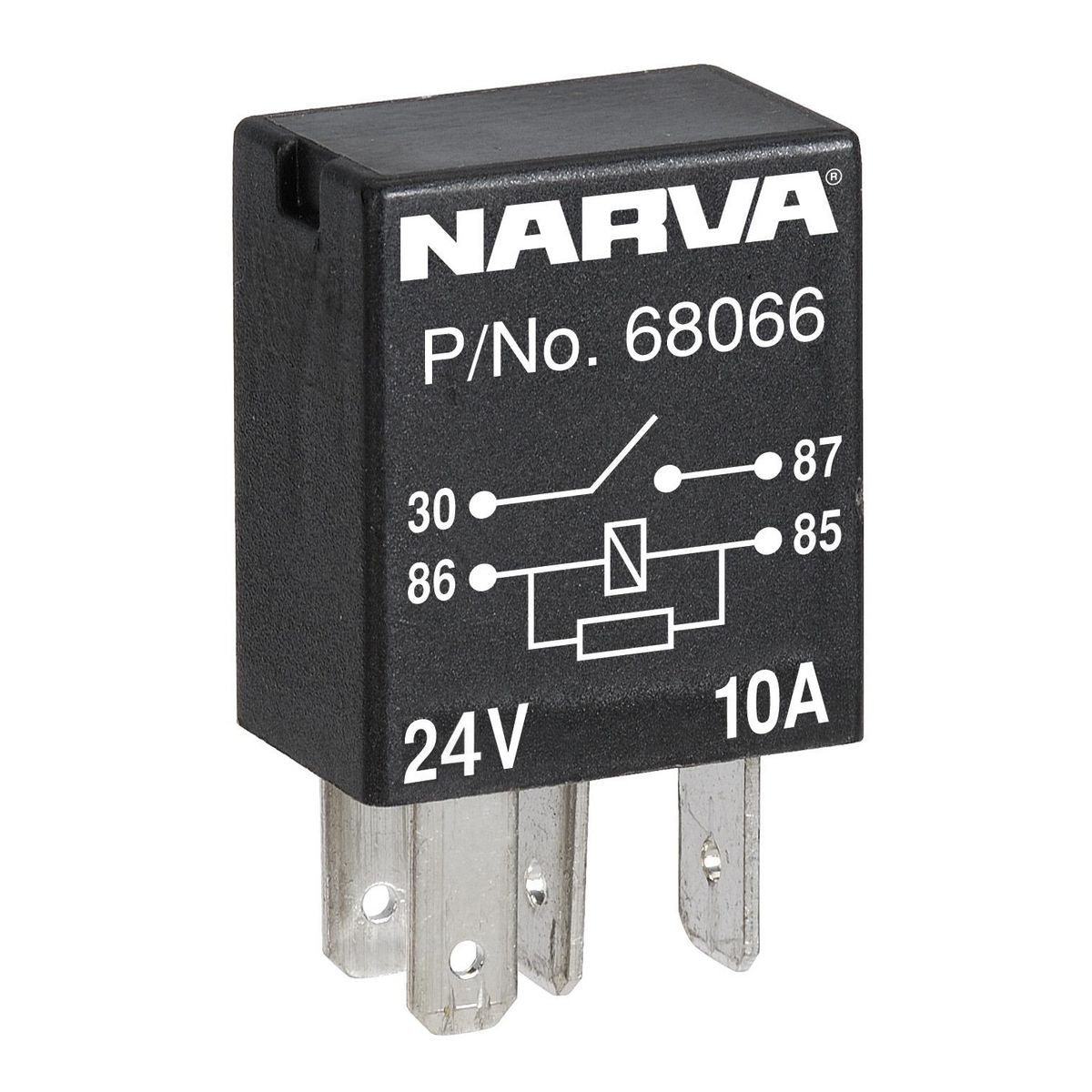 Narva Normally Open 4P Micro Relay with Resistor 10A 12V 68066BL