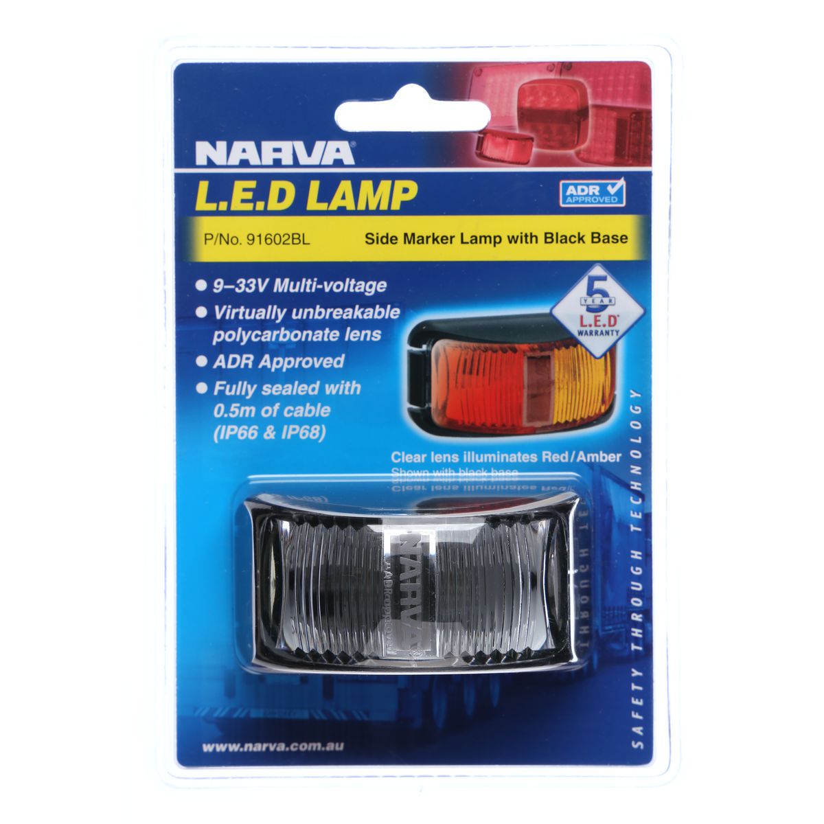 Narva LED Marker Lamp Black/Amber/Red 91602BL