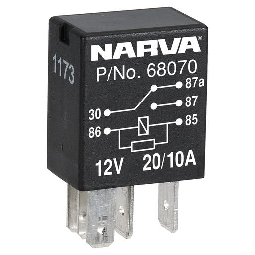 Narva Relay Change-Over With Resistor 12V 5 Pin 20A/10A 68070