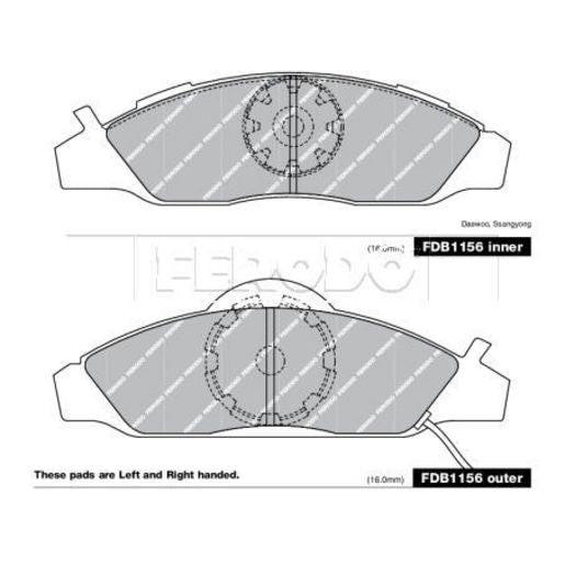 Ferodo Brake Pad Set FDB1156