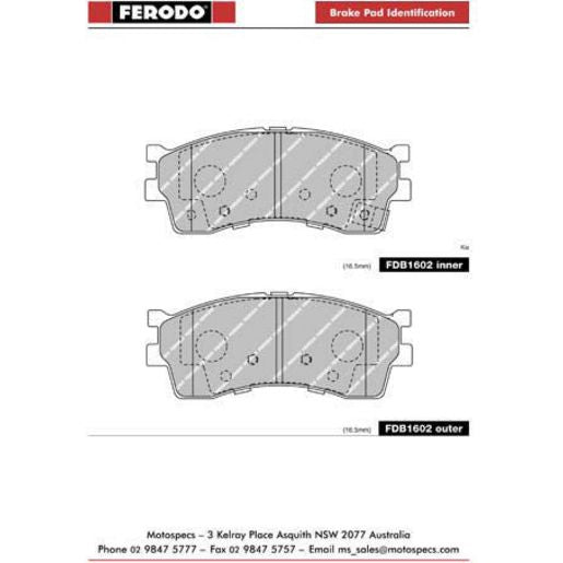 Ferodo Pad Set-Disc Brake FDB1602XL