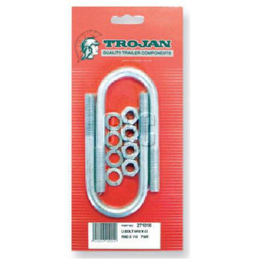 Trojan U-Bolt M12 X 51Mm X 120Mm Square Pair 271035