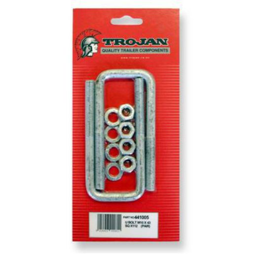 Trojan U-Bolt M10 X 43 X 110Mm Square Galvanised - Pair 441005