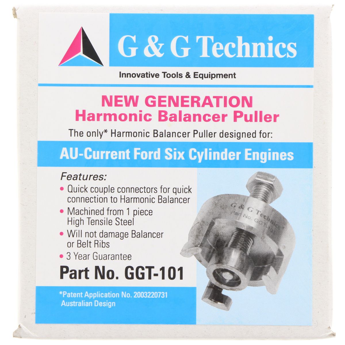 G&G Technics Harmonic Balancer Puller for 6cyl Ford AU-BA GGT-101