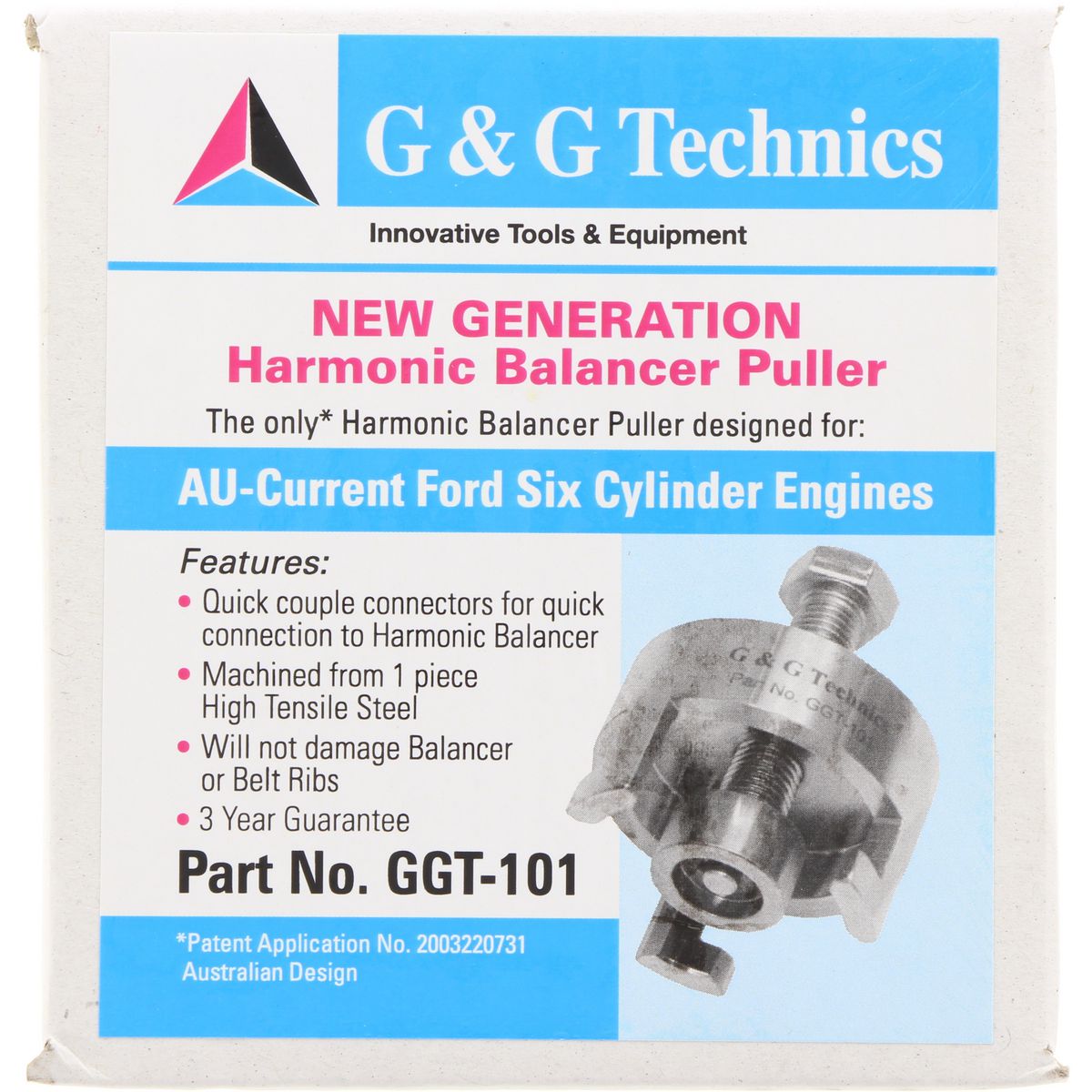 G&G Technics Harmonic Balancer Puller for 6cyl Ford AU-BA GGT-101