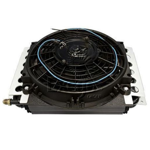 Derale Transmission Oil Cooler Kit With Fan - Universal Fit 16 Pass