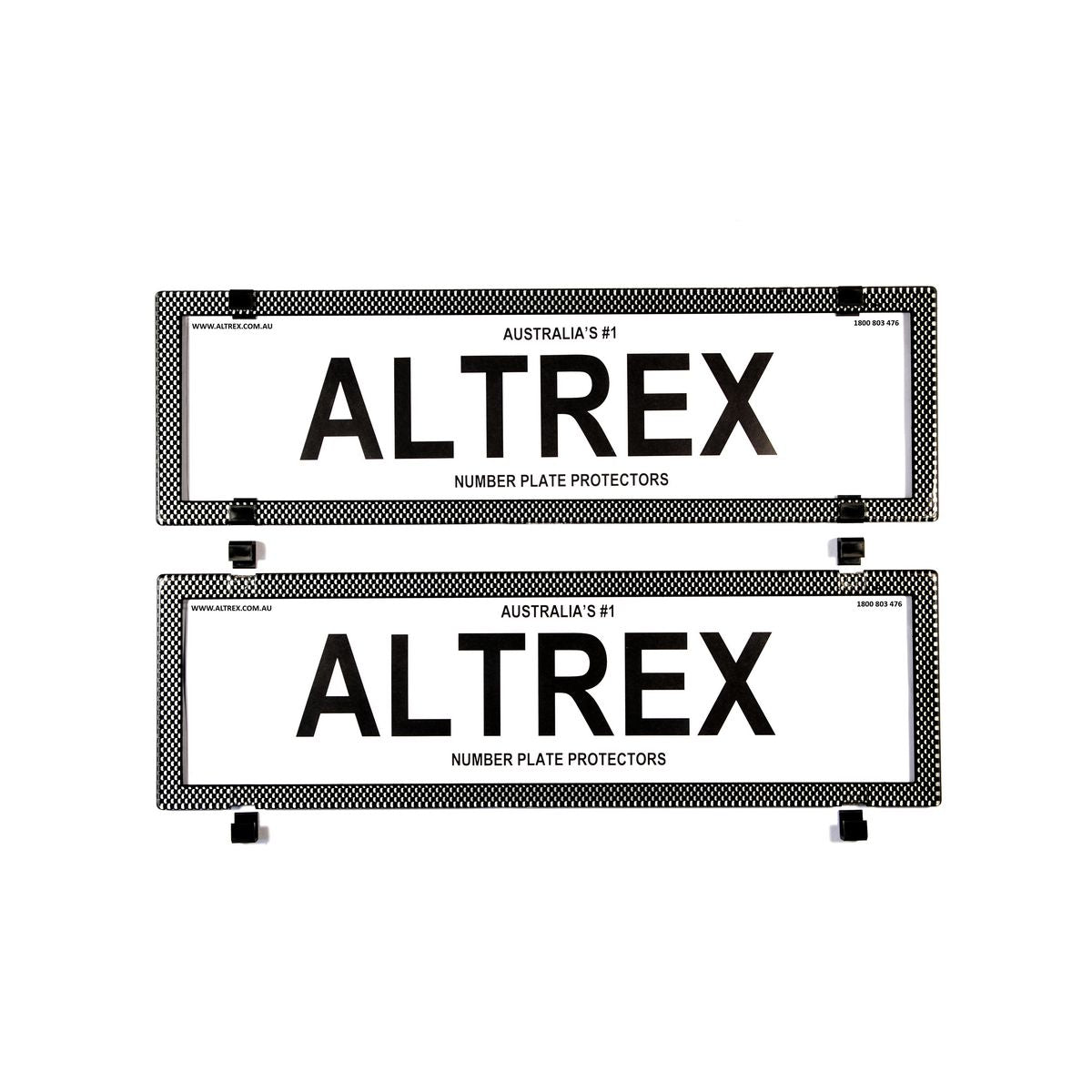Altrex Number Plate Cover 6 Figure Silver Carbon Fibre Without Lines Dual Slimline