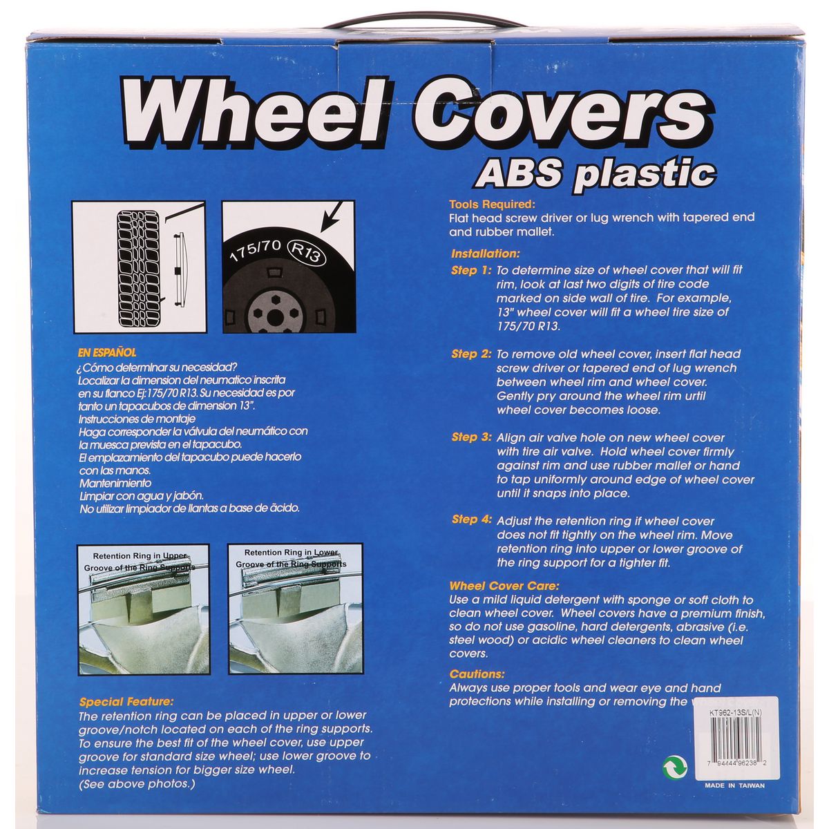 Kuan Tong Wheel Cover Set 962 Silver 13in KT962-13S/L(N)