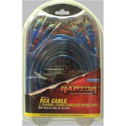 Raptor Lead-Rca Neon Blue 15' (4.57M) NBRCA-15