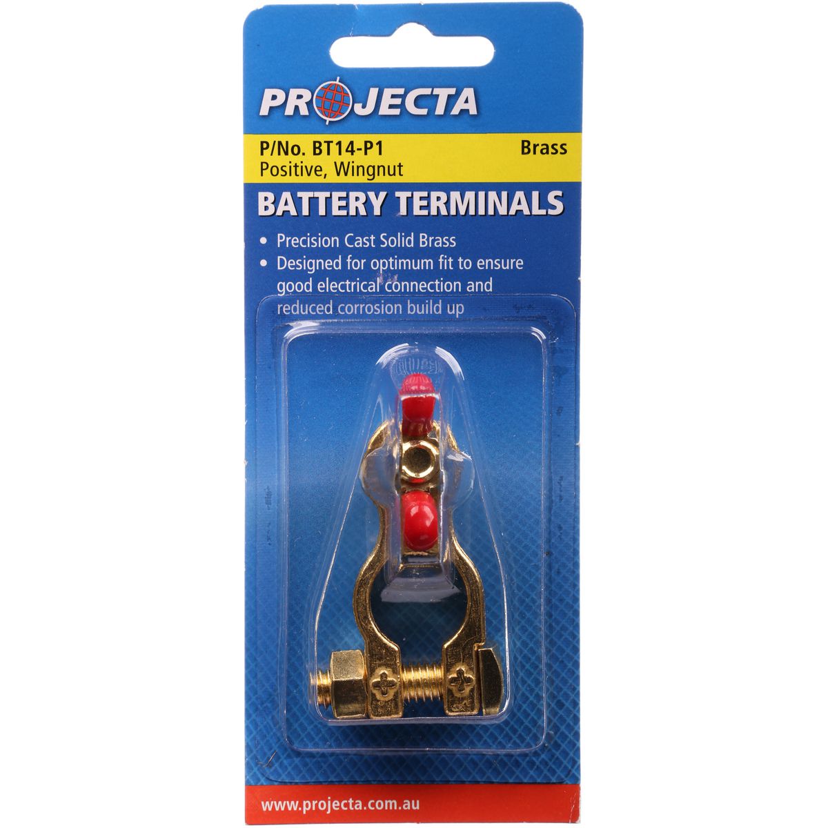 PROJECTA Brass Battery Terminal Positive Wingnut BT14-P1