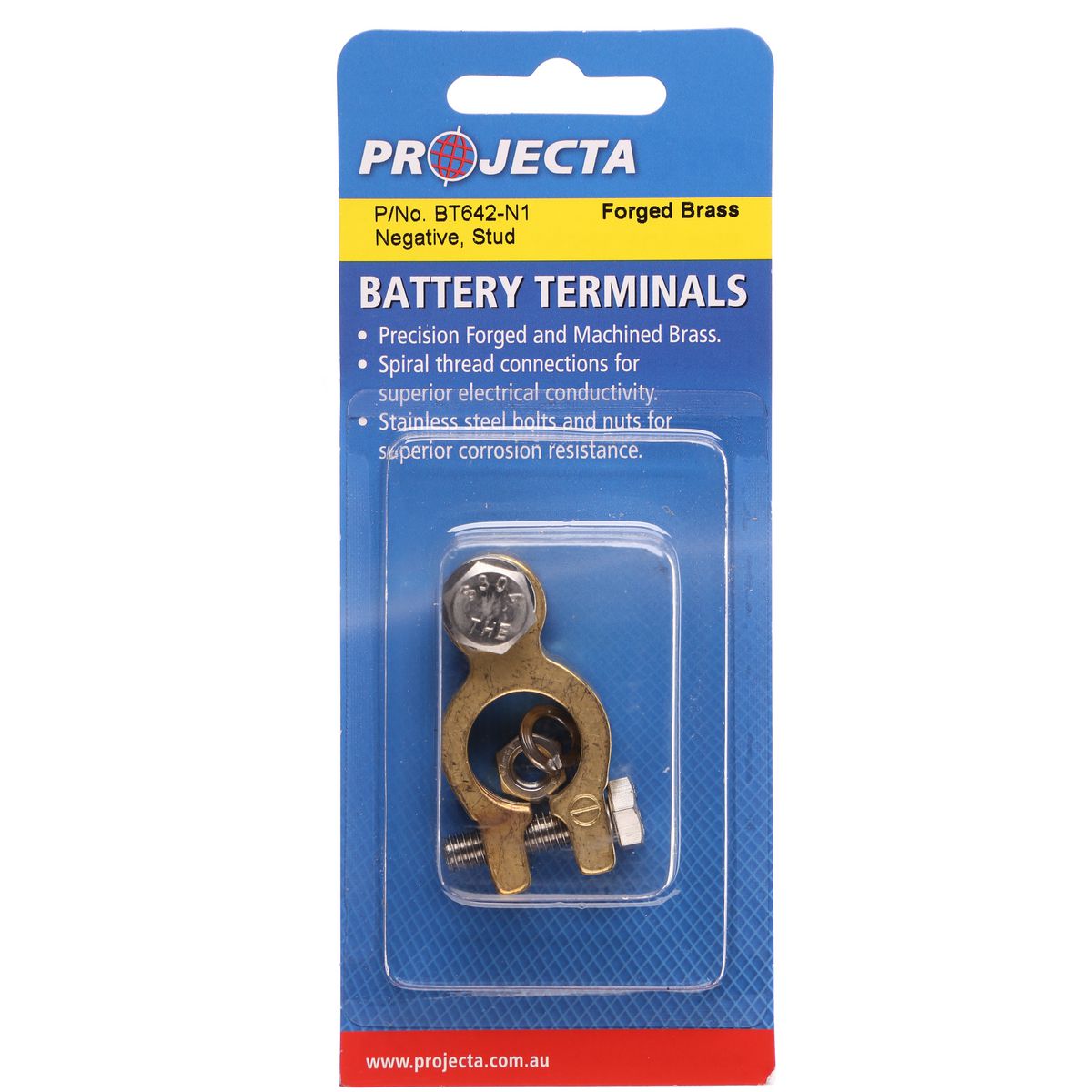 PROJECTA Forged Brass Battery Terminal Negative Stud BT642-N1