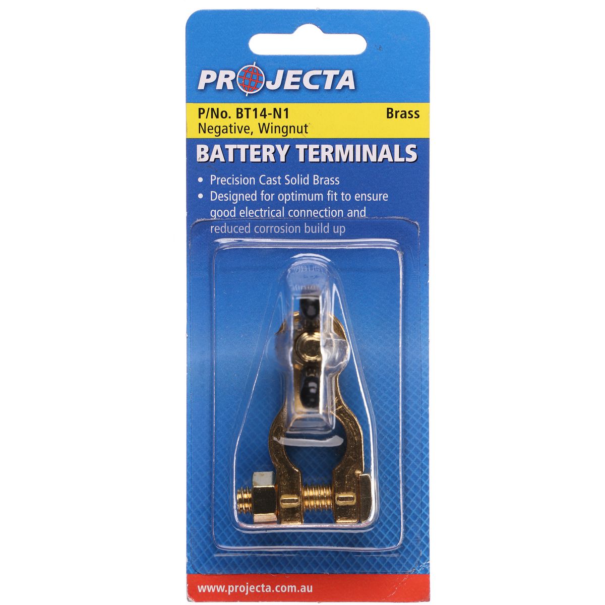 PROJECTA Brass Battery Terminal Negative Wingnut BT14-N1