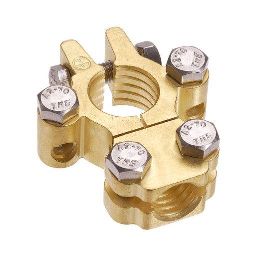PROJECTA Premium Forged Brass Battery Terminal Heavy Duty Positive Saddle Mount With Dual Auxiliary 10-6B&S BT620H-P1