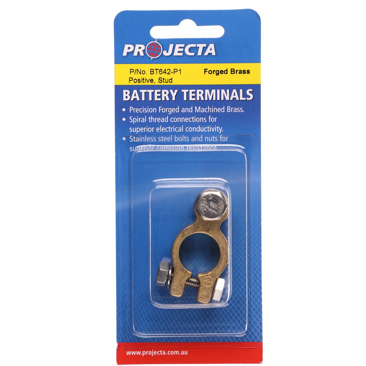 PROJECTA Forged Brass Battery Terminal Positive BT642-P1