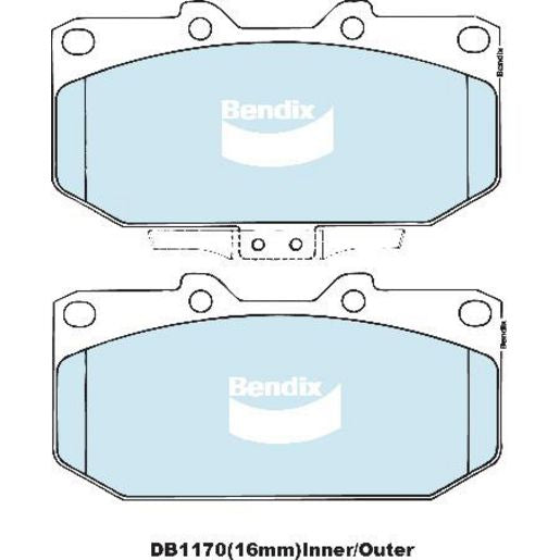 Bendix Heavy Duty Brake Pad Set Front DB1170 HD