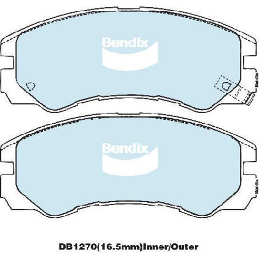 Bendix Heavy Duty Brake Pad Set Front DB1270 HD