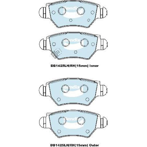 Bendix Heavy Duty Brake Pad Set Rear DB1425 HD