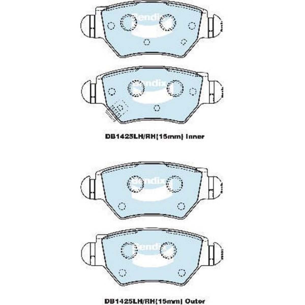 Bendix Heavy Duty Brake Pad Set Rear DB1425 HD