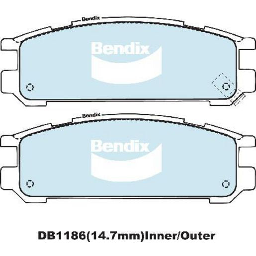 Bendix Heavy Duty Brake Pad Set Rear DB1186 HD