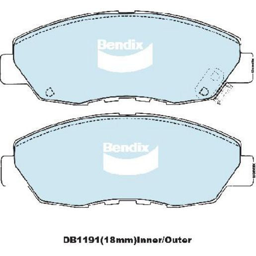 Bendix Heavy Duty Brake Pad Set Front DB1191 HD