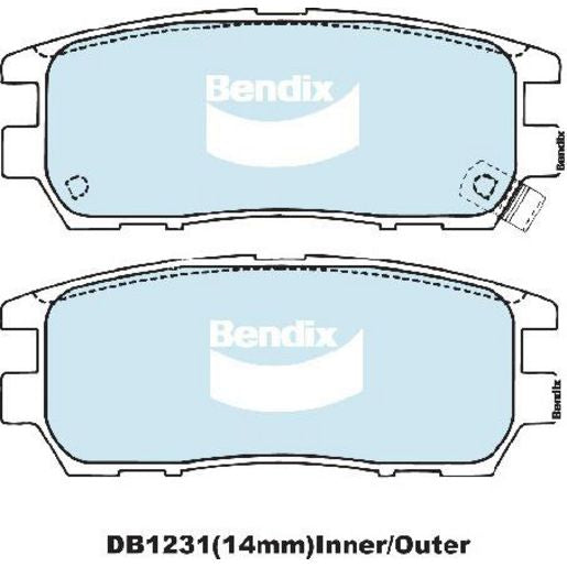 Bendix Heavy Duty Brake Pad Set Rear DB1231 HD