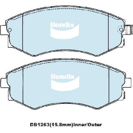 Bendix General CT Brake Pad Set Front DB1263 GCT