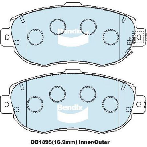 Bendix Heavy Duty Brake Pad Set Front DB1395 HD