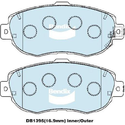 Bendix Heavy Duty Brake Pad Set Front DB1395 HD