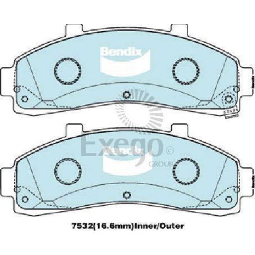 Bendix Heavy Duty Brake Pad Set Front DB1784 HD