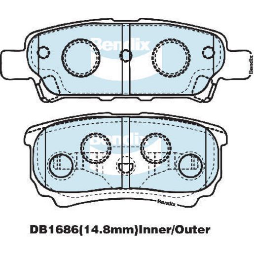 Bendix Heavy Duty Brake Pad Set Rear DB1686 HD