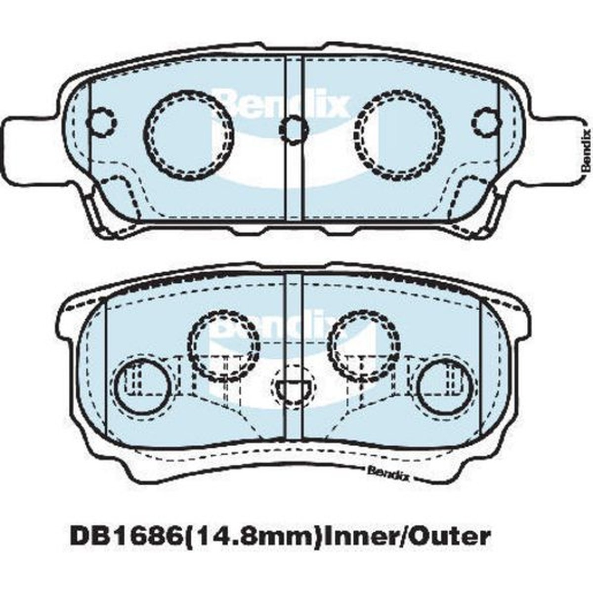 Bendix Heavy Duty Brake Pad Set Rear DB1686 HD