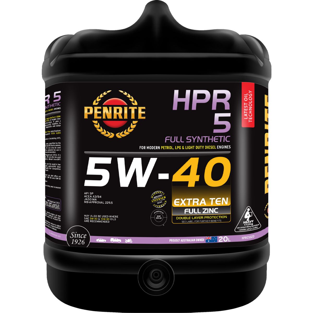 Penrite HPR 5 SAE 5W-40 Engine Oil 20L