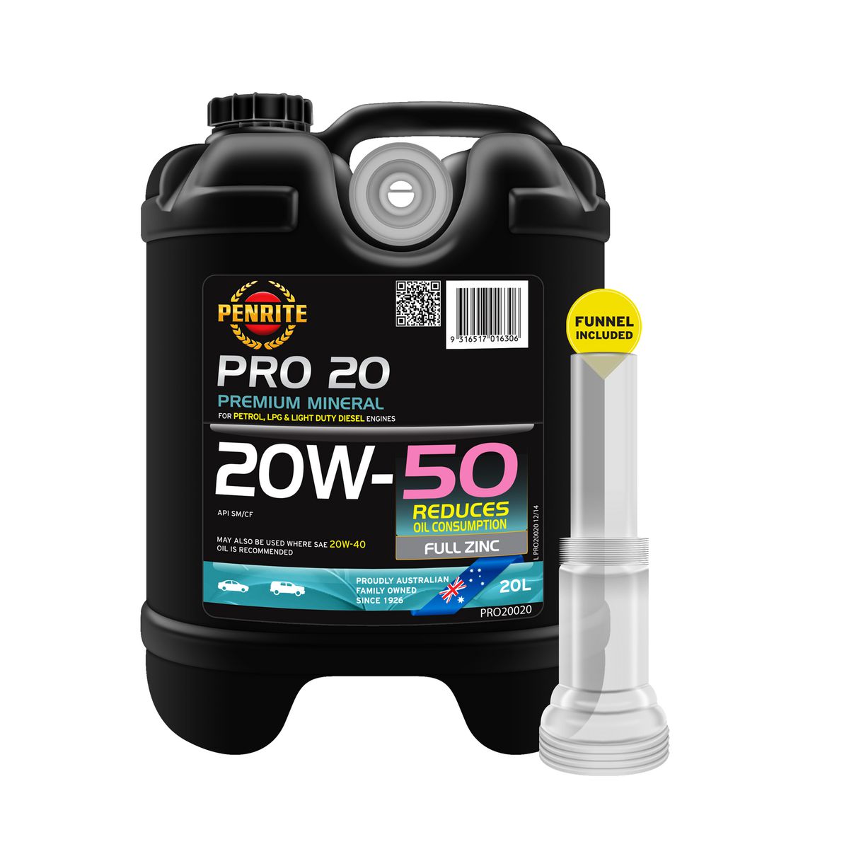 Penrite Pro 20 Mineral Engine Oil 20W-50 20 Litre PRO20020
