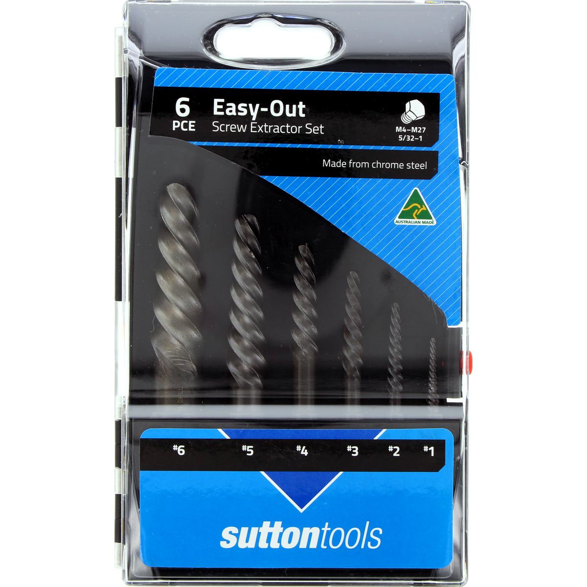 Sutton Screw Extractor Set Easy-Out 6pc #1-#6 Range 4105