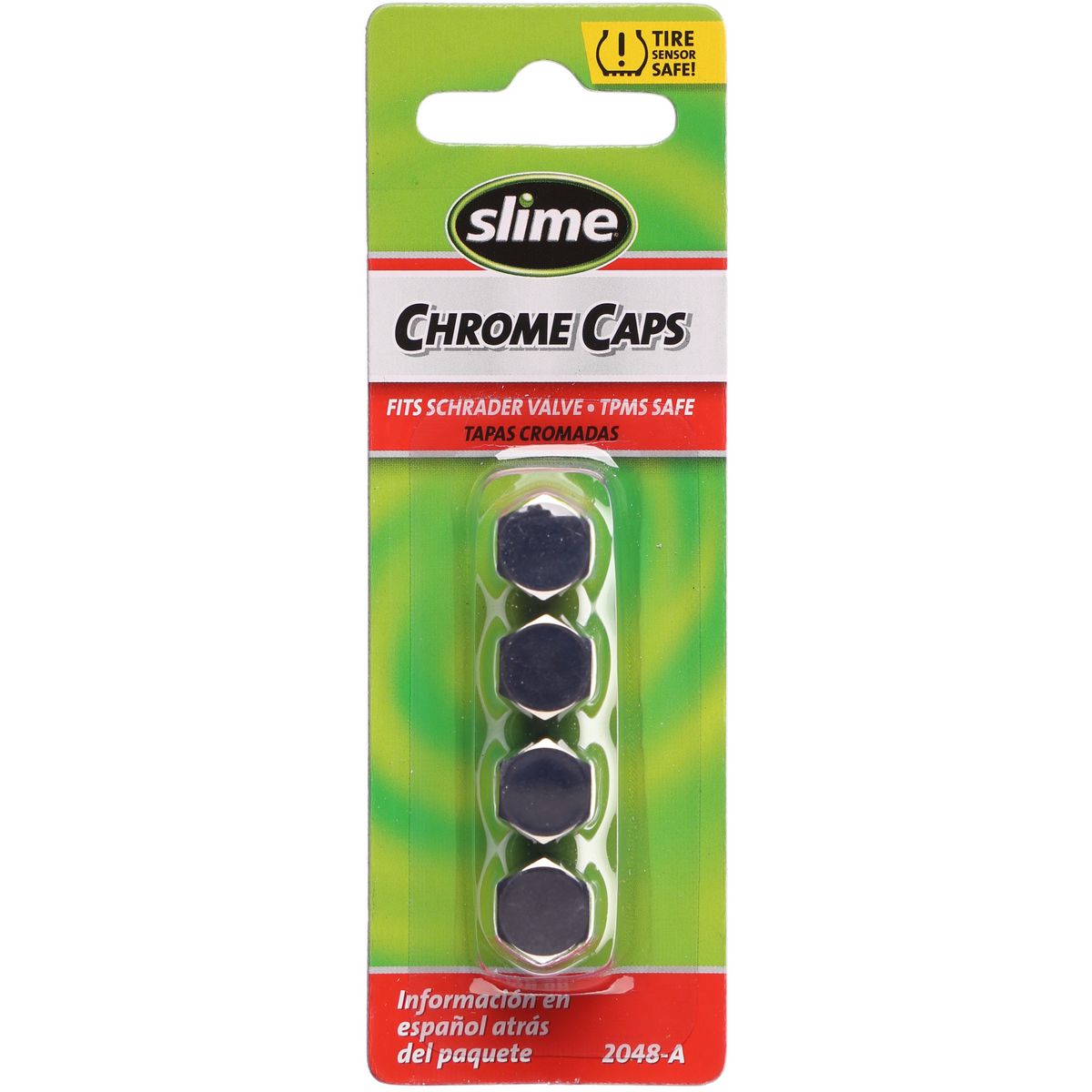 Slime Valve Caps Chrome Hex-Head (Pack of 4) 2048A