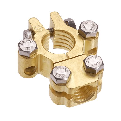 PROJECTA Premium Forged Brass Battery Terminal Heavy Duty Negative Saddle Mount With Dual Auxiliary 10-6B&S BT620H-N1
