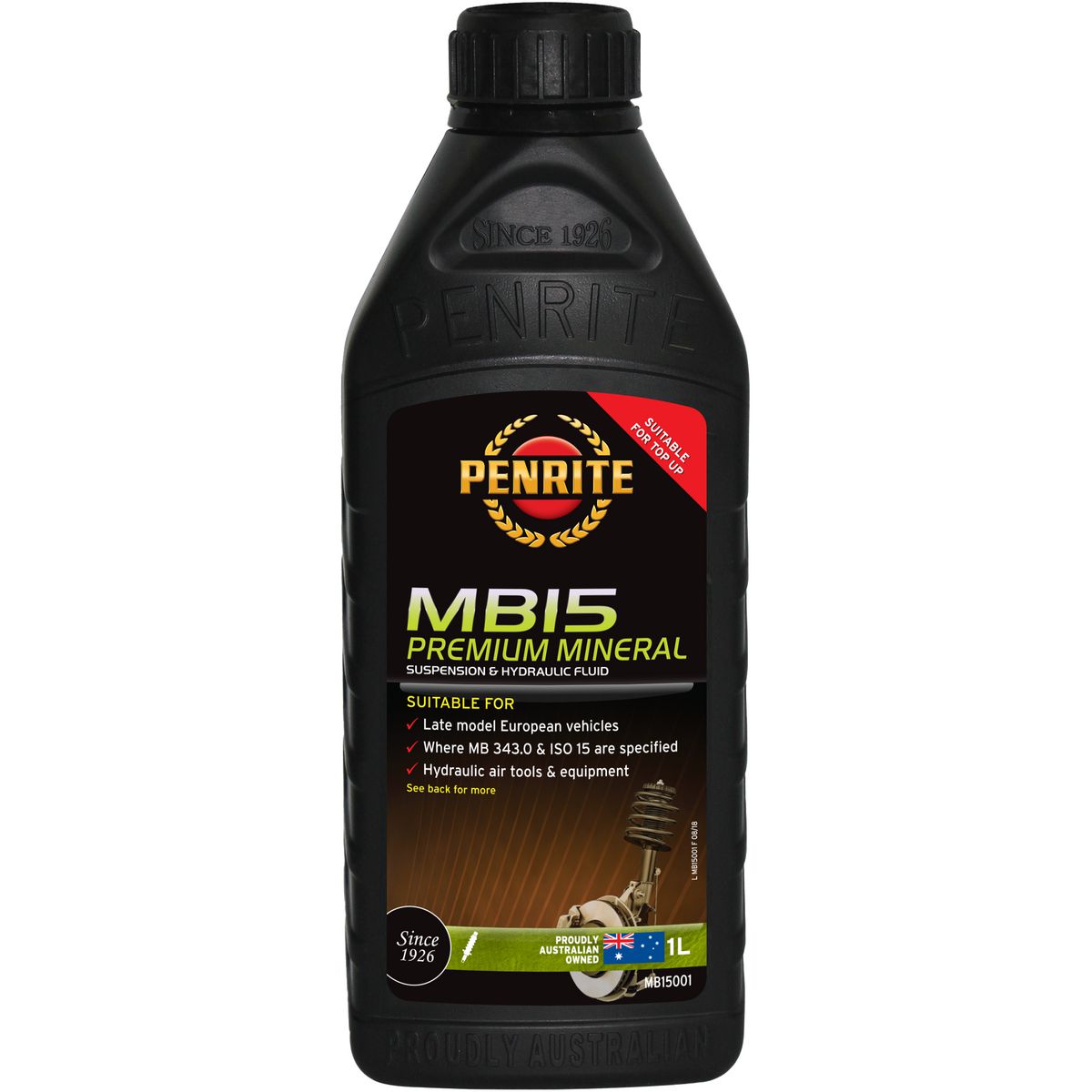 Penrite MB15 Mineral Suspension & Hydraulic Fluid 1L MB15001
