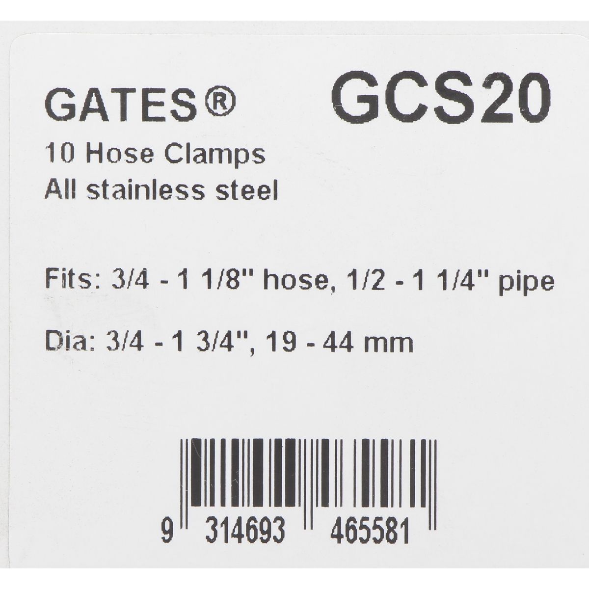 Gates Hose Clamps GCS20