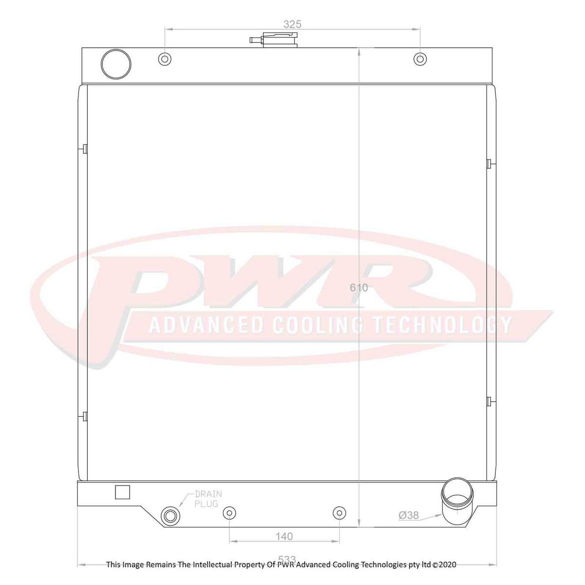 PWR Radiator 55mm fits Toyota Landcruiser HZJ70/75 Diesel PWR5402
