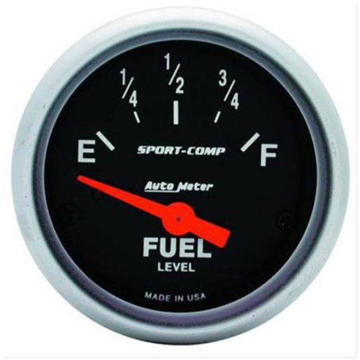 Autometer Sport-Comp 2-1/16in Fuel Level Gauge 0-30 Ohm Short Sweep Electric AU3317