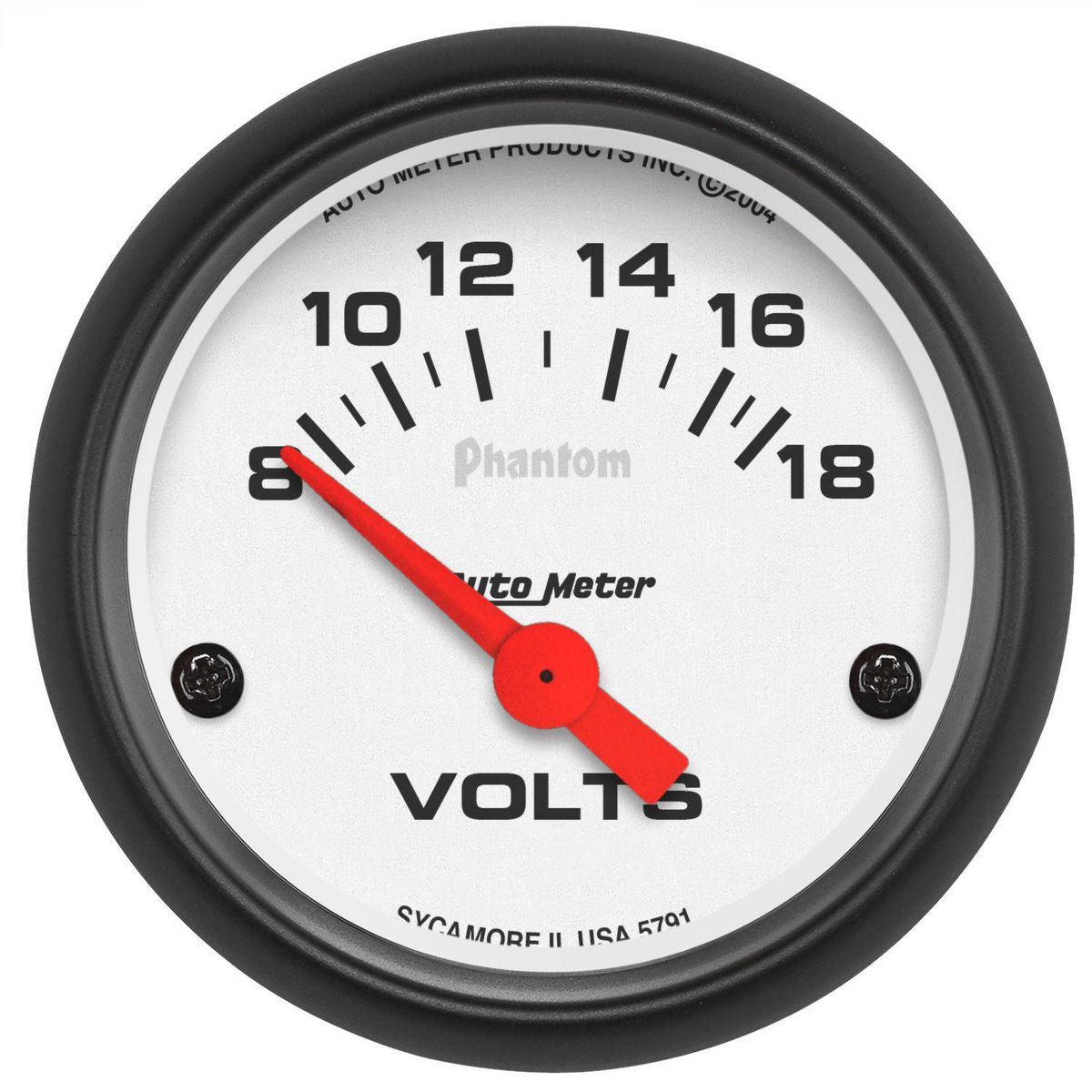 Autometer Phantom 2-1/16in Voltmeter 8-18V Short Sweep Electric AU5791