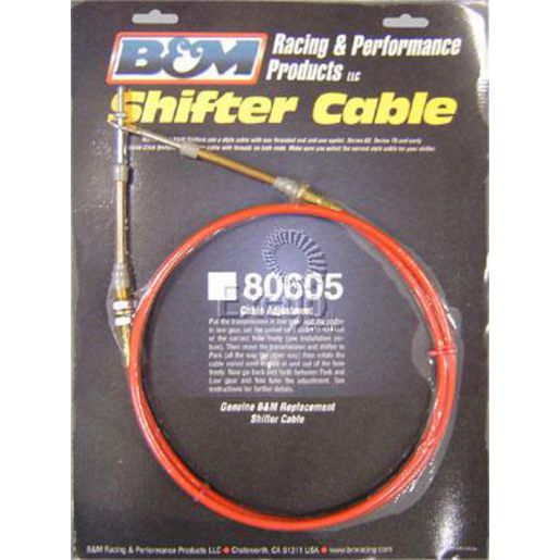 B&M Performance Shifter Cable Red 5Ft Length fits Most B&M Shifters (Except Race Models) BM80605