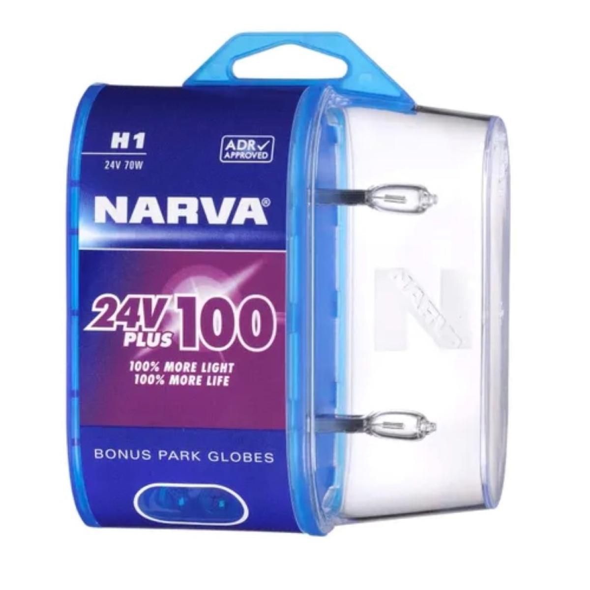 Narva H1 24V 70W Plus 100 Long Life Headlight Globes 2Pk 48705BL2