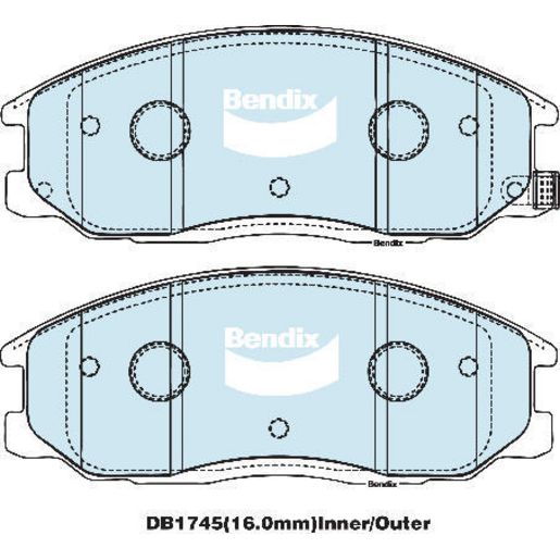 Bendix 4x4 Brake Pad Set Front DB1745 -4WD