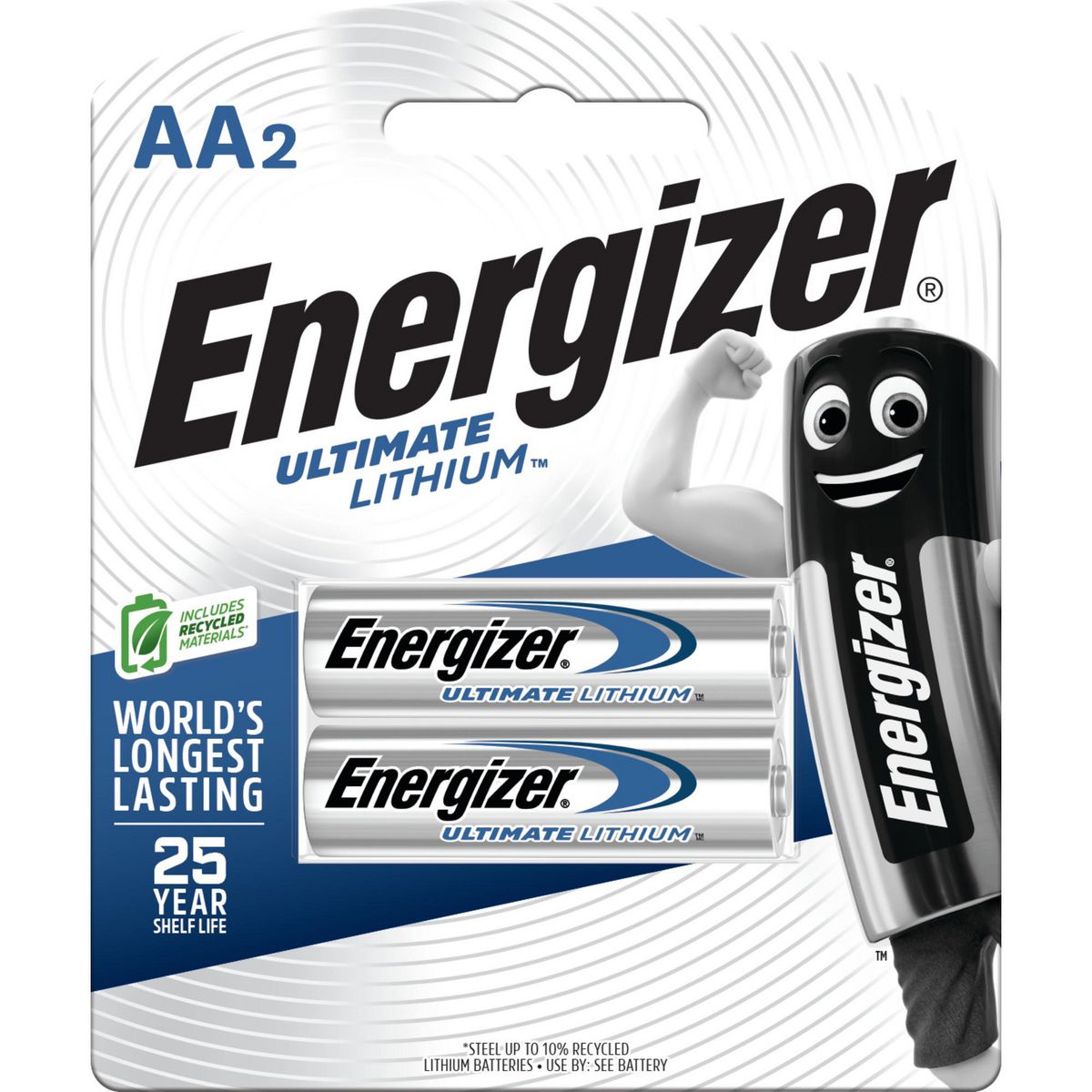 Energizer Ultimate Lithium AA Batteries 1.5V 2 Pack L91BP2T