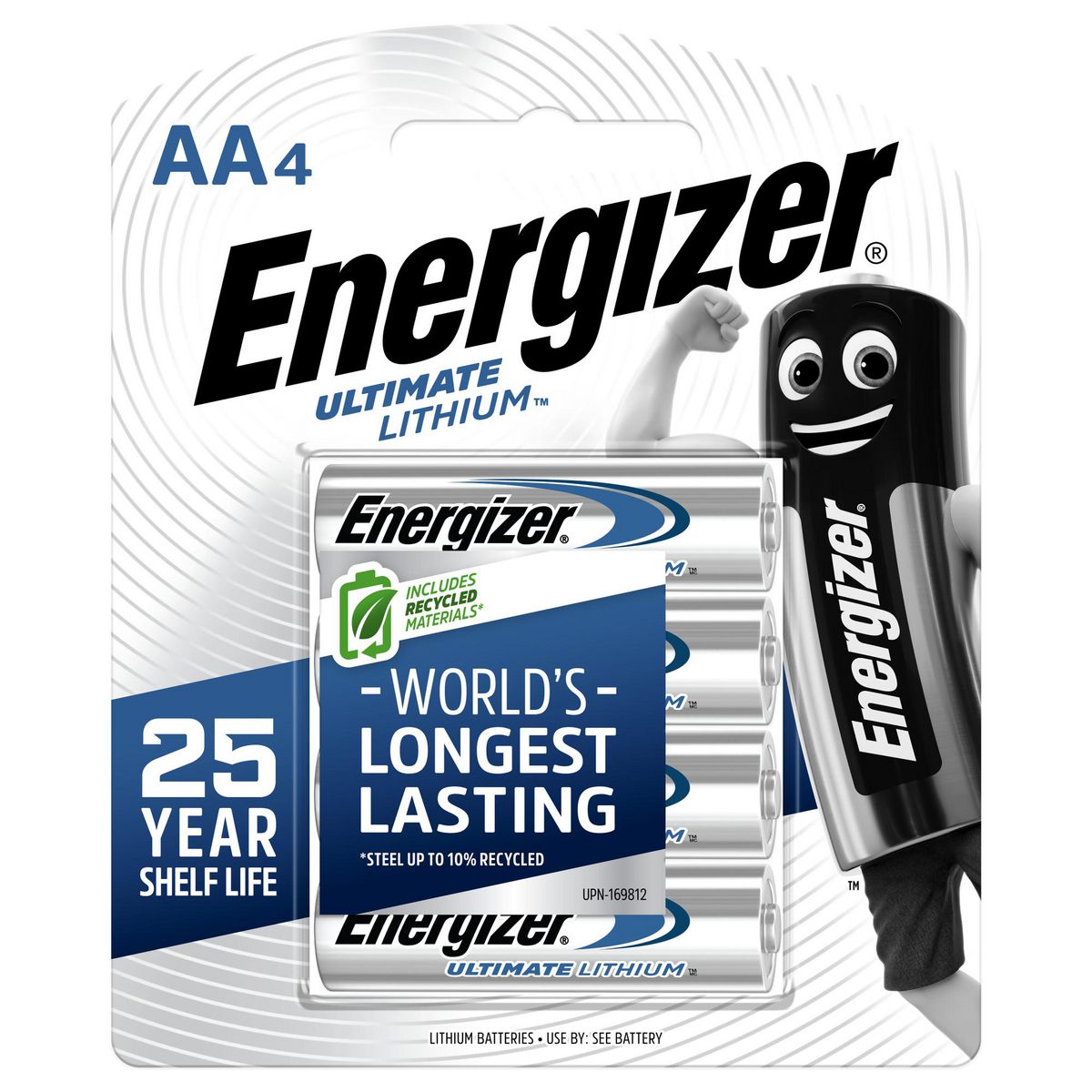 Energizer Ultimate Lithium AA Batteries 4 Pack L91BP4T