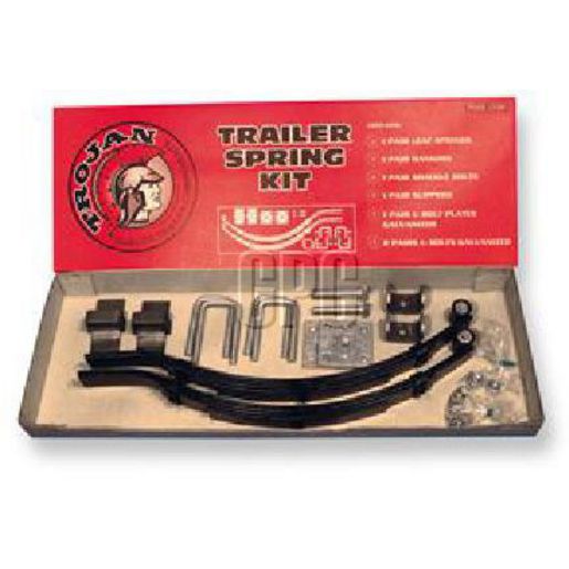 Trojan 50mm Axle 1250Kg Per Pair 16mm Eye Diameter 6 - 45mm X 6mm Short Series Multi-Leaf Spring Kits 662006