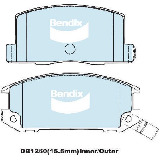 Bendix General CT Brake Pad Set Rear DB1260 GCT
