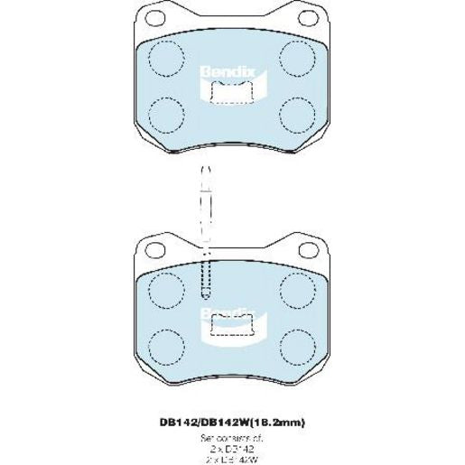 Bendix General CT Brake Pad Set Front DB142 GCT