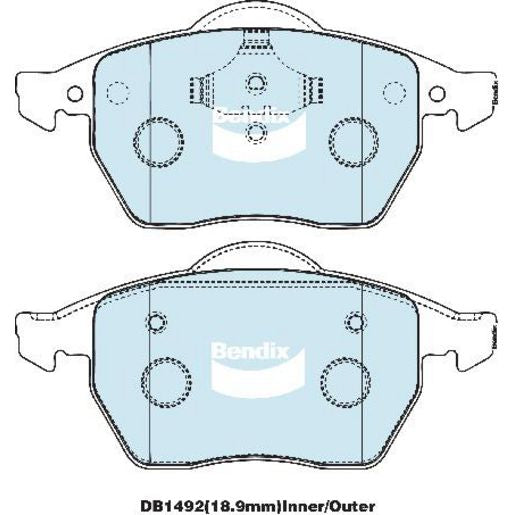 Bendix Brake Pads Set - General Ct DB1492CT